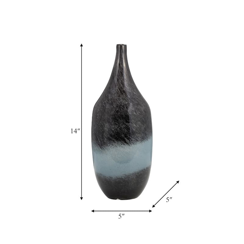Sagebrook Home Artistic Glass Blue Ombre Abstract Vase