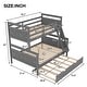 preview thumbnail 7 of 16, Twin over Full Bunk Bed with Ladder, Twin Trundle, and Full-Length Guardrail - Sturdy Pine Wood Construction