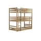 preview thumbnail 9 of 11, Rubber Wood Detachable Triple Twin Bunk Bed with Two Built-in Ladders,Guardrails for Home
