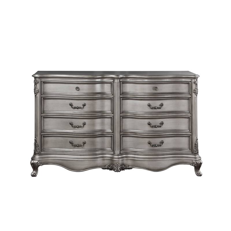 Catherine Antique Platinum 8-Drawer Dresser