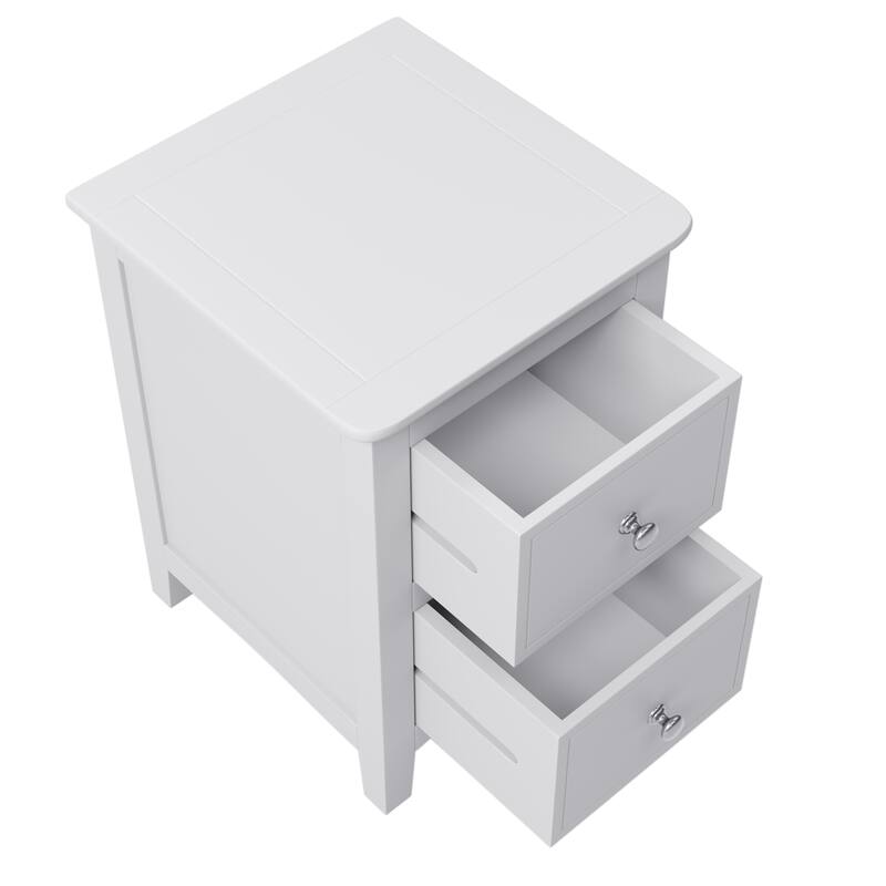 White Solid Wood 2Drawer Nightstand End Table Bed Bath & Beyond