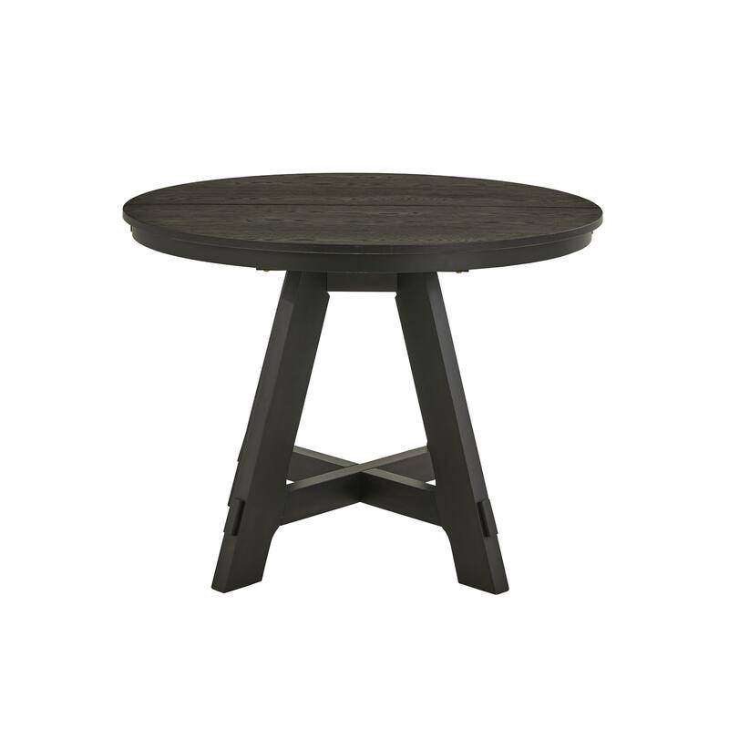 Harstad 42"-60" Extendable Round Dining Set with Vegan Leather Upholstered Chairs by iNSPIRE Q Modern