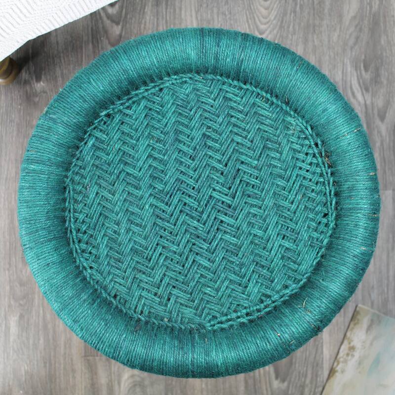 Natural Geo Moray Decorative Handwoven Jute Accent Stool