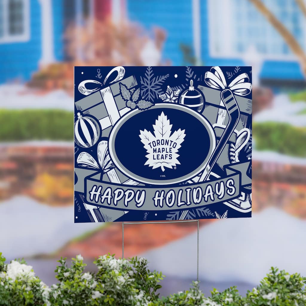 Toronto Maple Leafs Yard Sign, Happy Holidays - 24" x 18"