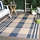 preview thumbnail 140 of 186, SAFAVIEH Courtyard Jolene Plaid Indoor/ Outdoor Waterproof Patio Backyard Rug 6' x 8' - Beige/Blue