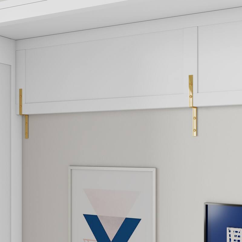 GDFStudio- UrbanFlex Modern Space-Saving Wooden Murphy Bed with Wardrobe and Charging Station