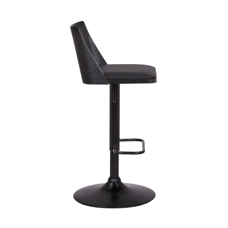 Milan Black or Gray Upholstered Adjustable Height Bar Stool