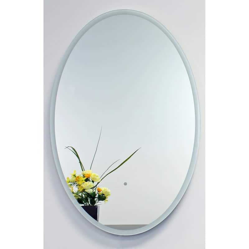 Miseno 22" W x 26" H Oval Frameless Wall Mounted Mirror with LED