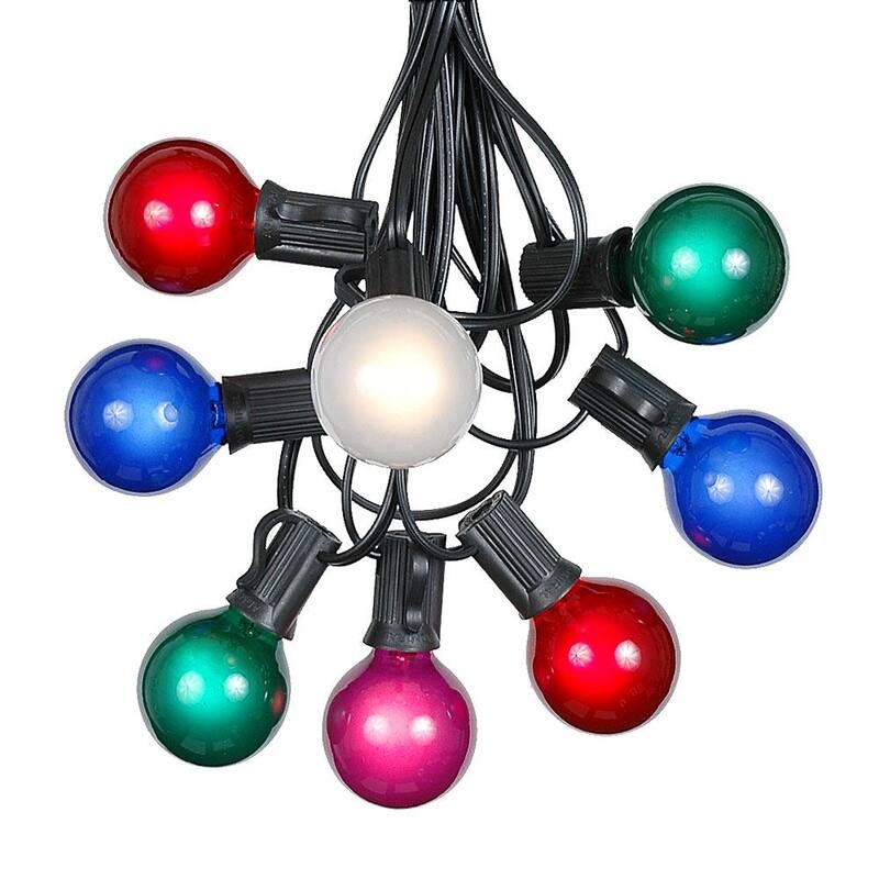 100 Foot G40 Outdoor Globe Patio String Lights - Set of 125 G40 Globe Bulbs - Multi