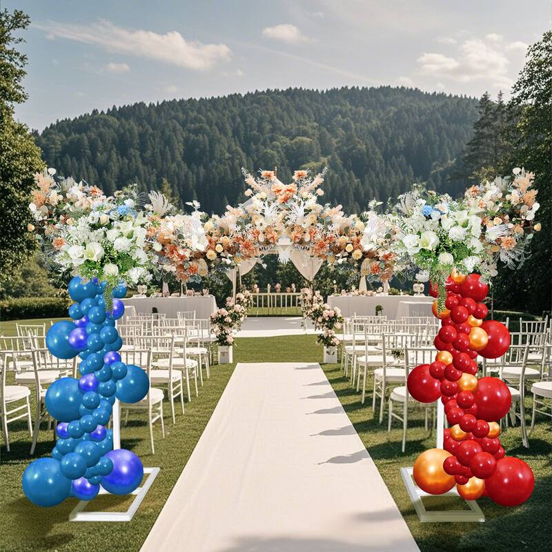8FT x 8FT Metal Arch Backdrop Stand, Square Metal Arch-for Ballon Flowers, Wedding Arch Stand, for Anniversary Ceremony, - gold