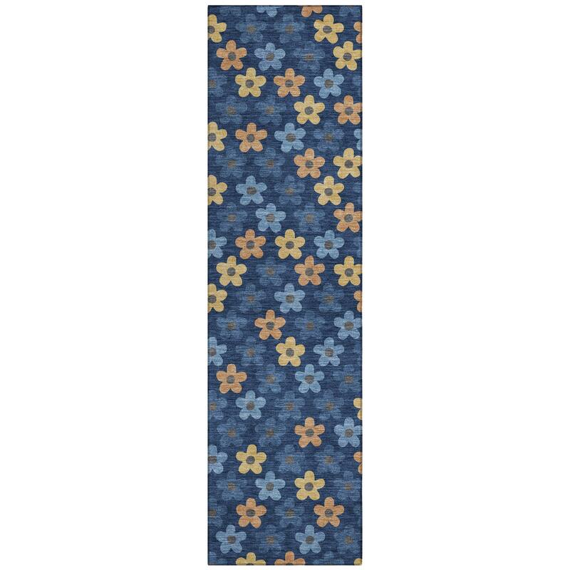 Machine Washable Indoor/ Outdoor Floral Kechi Chantille Rug