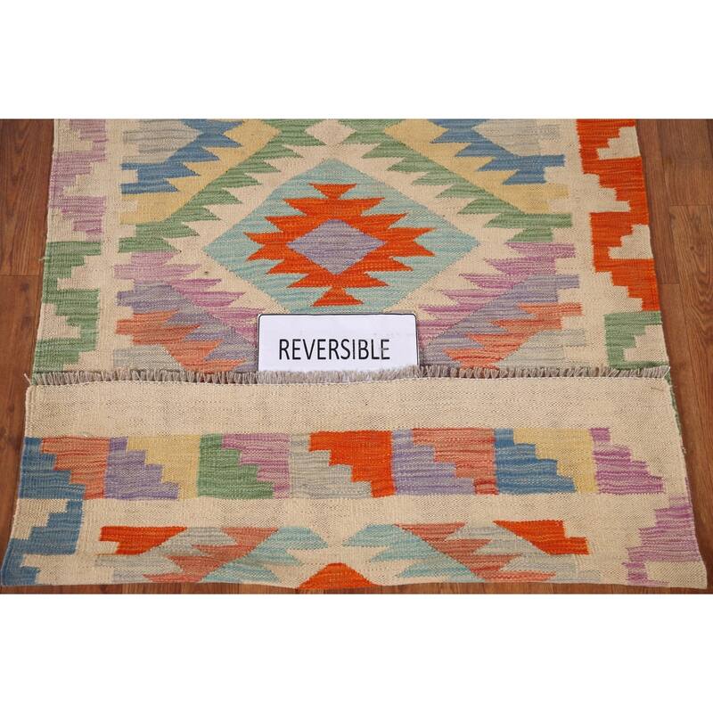 Southwestern Kilim Area Rug Flatweave Wool Carpet - 3'3"x 5'0"