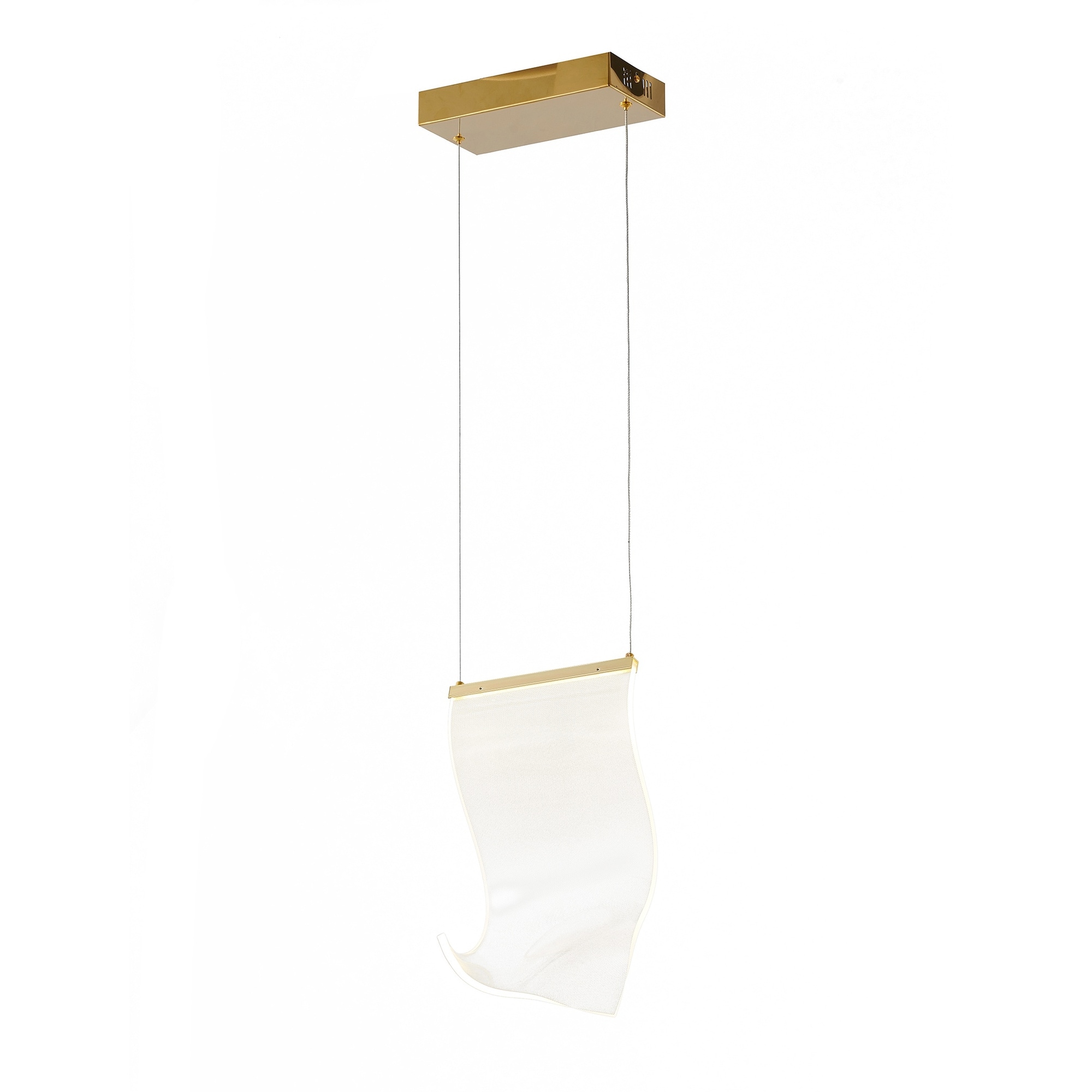 Transitional 1-Light Gold LED Acrylic Sheet Pendant