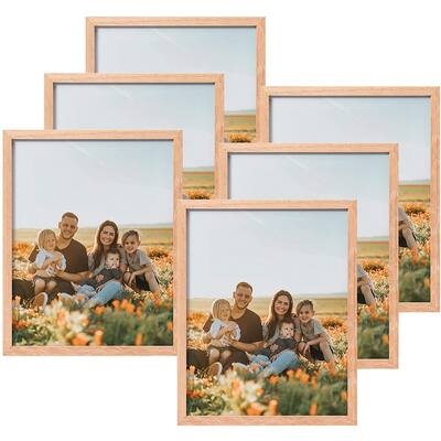 8x10 Set of 6 Oak Wood Picture Frame Solid
