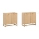 preview thumbnail 65 of 85, Nathan James Enloe Rustic Doors Metal Base Free Standing Modern Storage Cabinet for Entryway