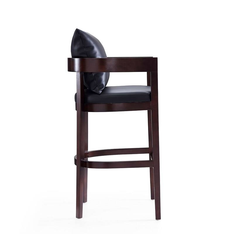 Manhattan Comfort Ritz 38 in. Dark Walnut Beech Wood Barstool (Set of 2)