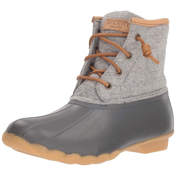 saltwater emboss wool duck rain boots