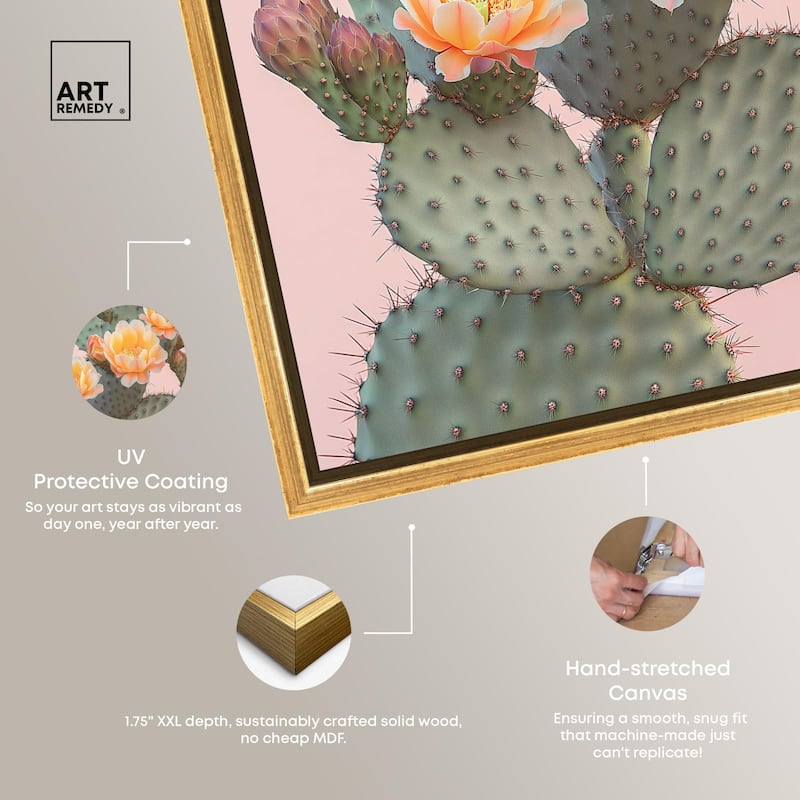 Pink and Prickly Canvas by Art Remedy