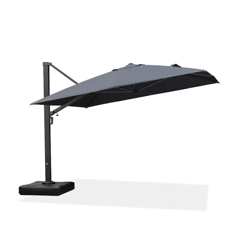 PURPLE LEAF Sturdy Heavy-duty Patio Cantilever Offset Umbrella with 360-degree Rotation