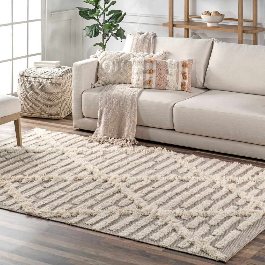 Nuloom Kandice Contemporary Trellis Wool Blend Area Rug
