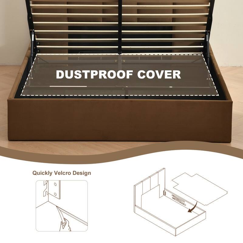 Full Size Lift-Up Storage Bed, White