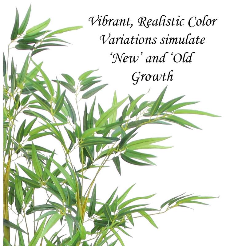 The Mod Greenhouse 60" Artificial Real Touch Bamboo Tree in Black Matte Planter's Pot