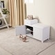 preview thumbnail 1 of 6, Wooden Shoe Storage Bench,Multi-Storage Space Cabinet,Drawer,White