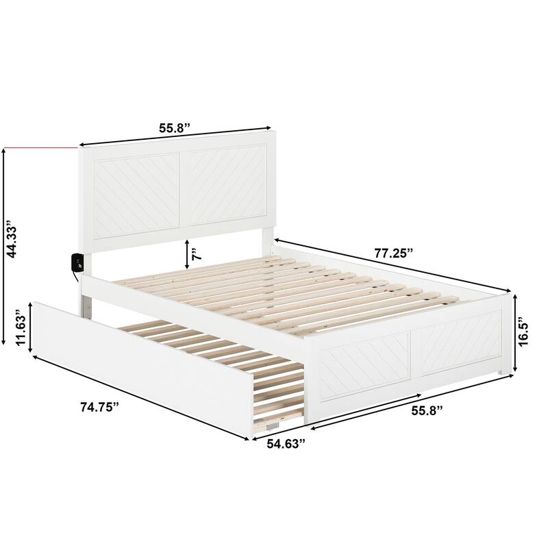 Canyon Full Platform Bed with Matching Footboard & Full Trundle