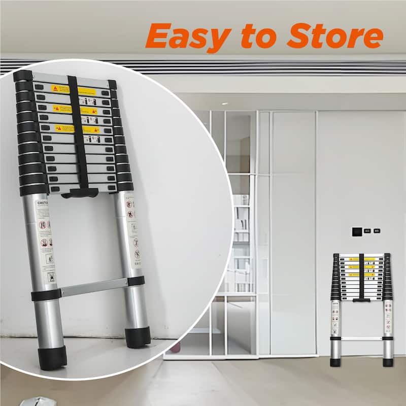 16.5FT Portable Multi-Purpose Aluminum Telescopic Extension Ladder