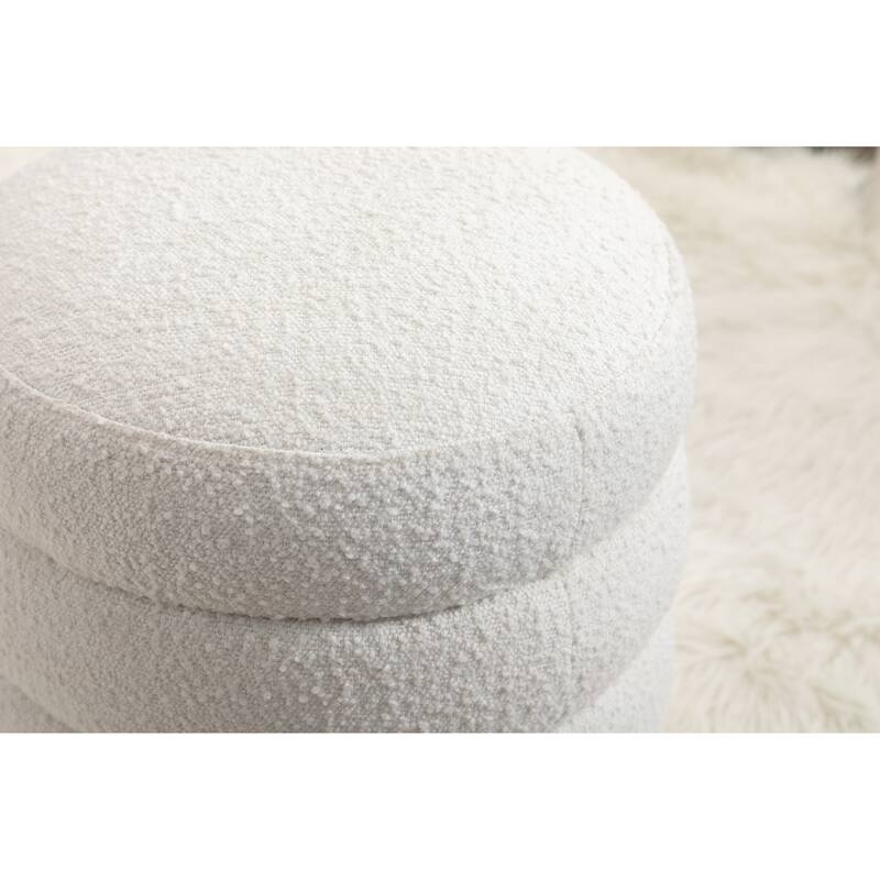 Velvet Round Footrest Ottoman
