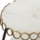 preview thumbnail 5 of 4, Uttermost Chainlink White Marble Side Table - 25"W x 22"H x 25"D