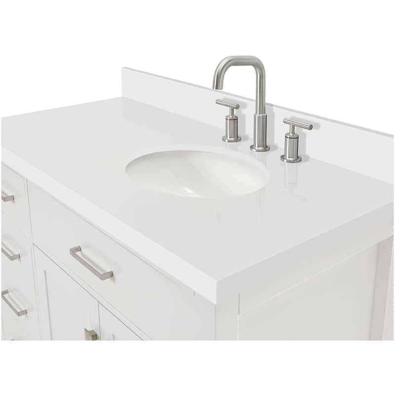 Ariel H043SRWQOVO Bristol 42" Thick Quartz Vanity Top