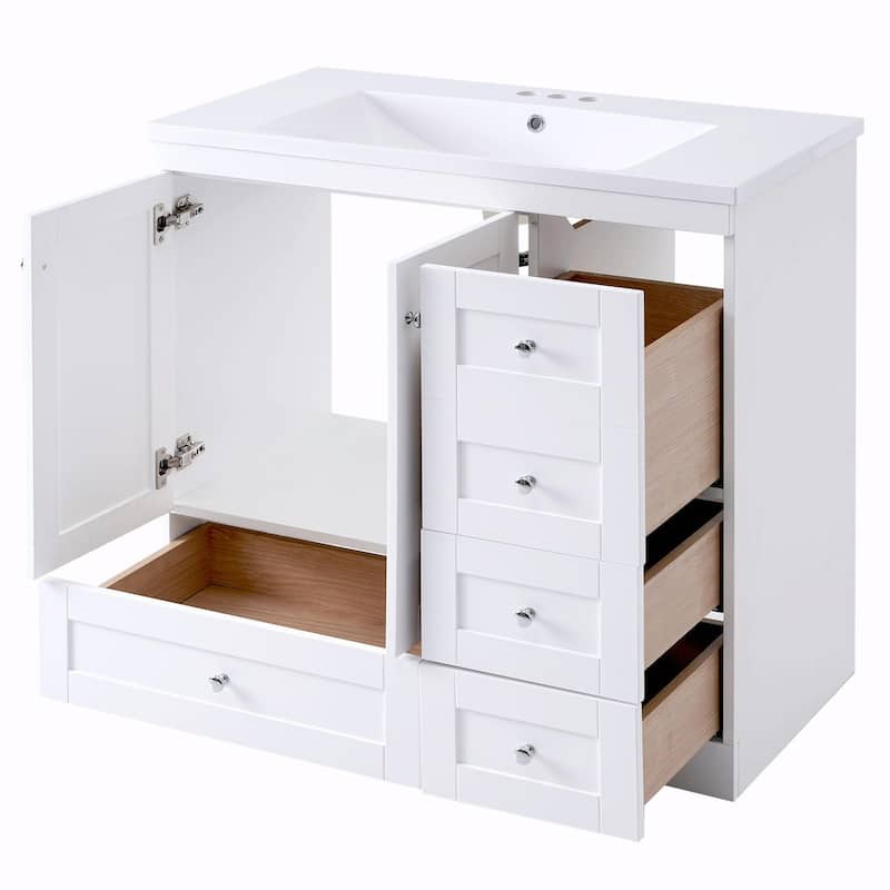 36-Inch Shaker Style Bathroom Vanity Cabinet with Sink