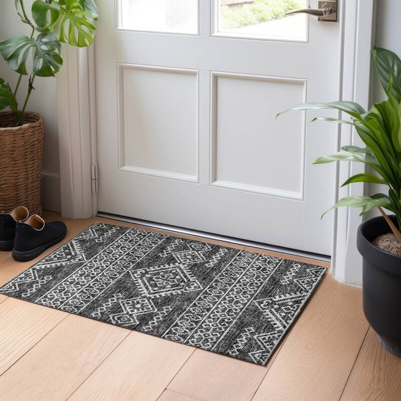 Premium Washable Super Soft Boho Global Mayfield Rug - Gray - 1' 8" x 2' 6" - Rectangle
