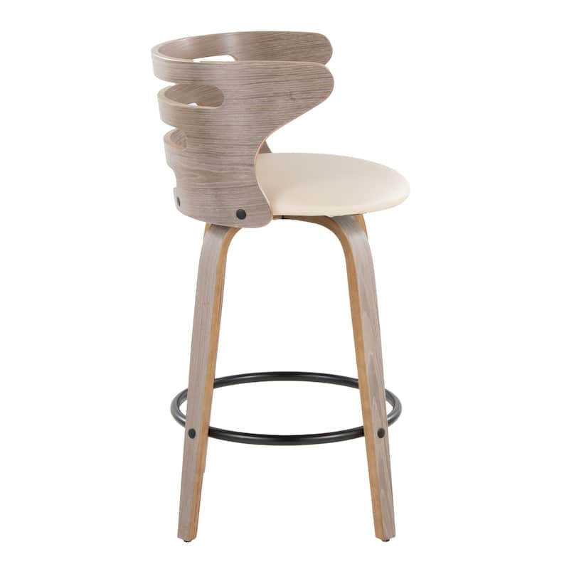 Carson Carrington Cranagh 26" Fixed-Height Counter Stool with Bent Wood Legs (Set of 2)