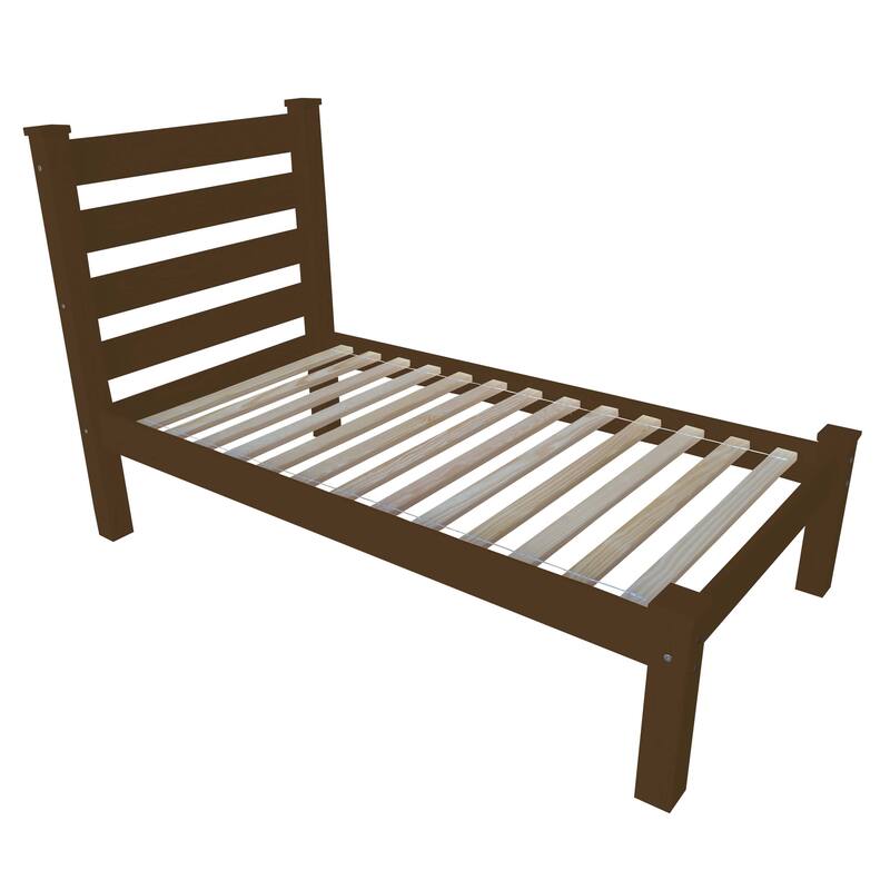 Homestead Unfinished Solid Pine Twin Platform Bed - COFFEE