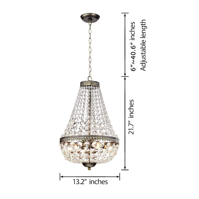 Symmetric Crystal Antique Brushed Black Copper Chandelier