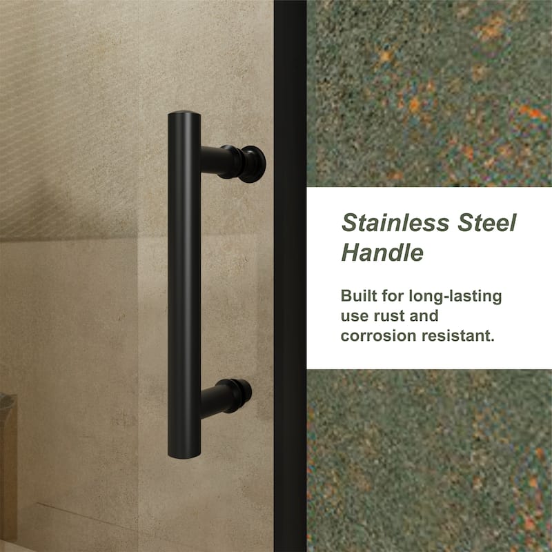 Tempered Glass Single Sliding Shower Door with 1/5" Thick and Handle