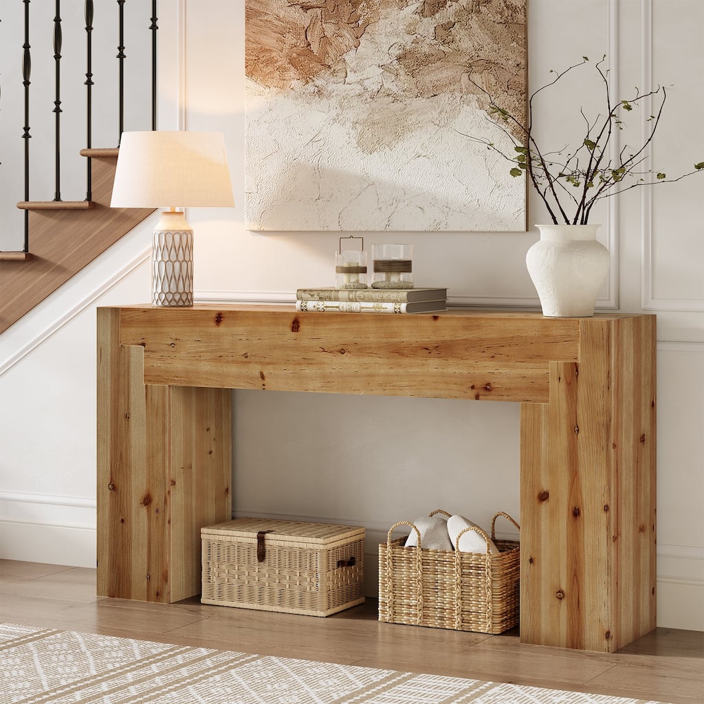 62.99-Inch Farmhouse Entryway Table for Foyer, Hallway