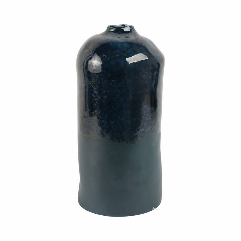 Decorative Vase - Blue Ceramic Finish Details