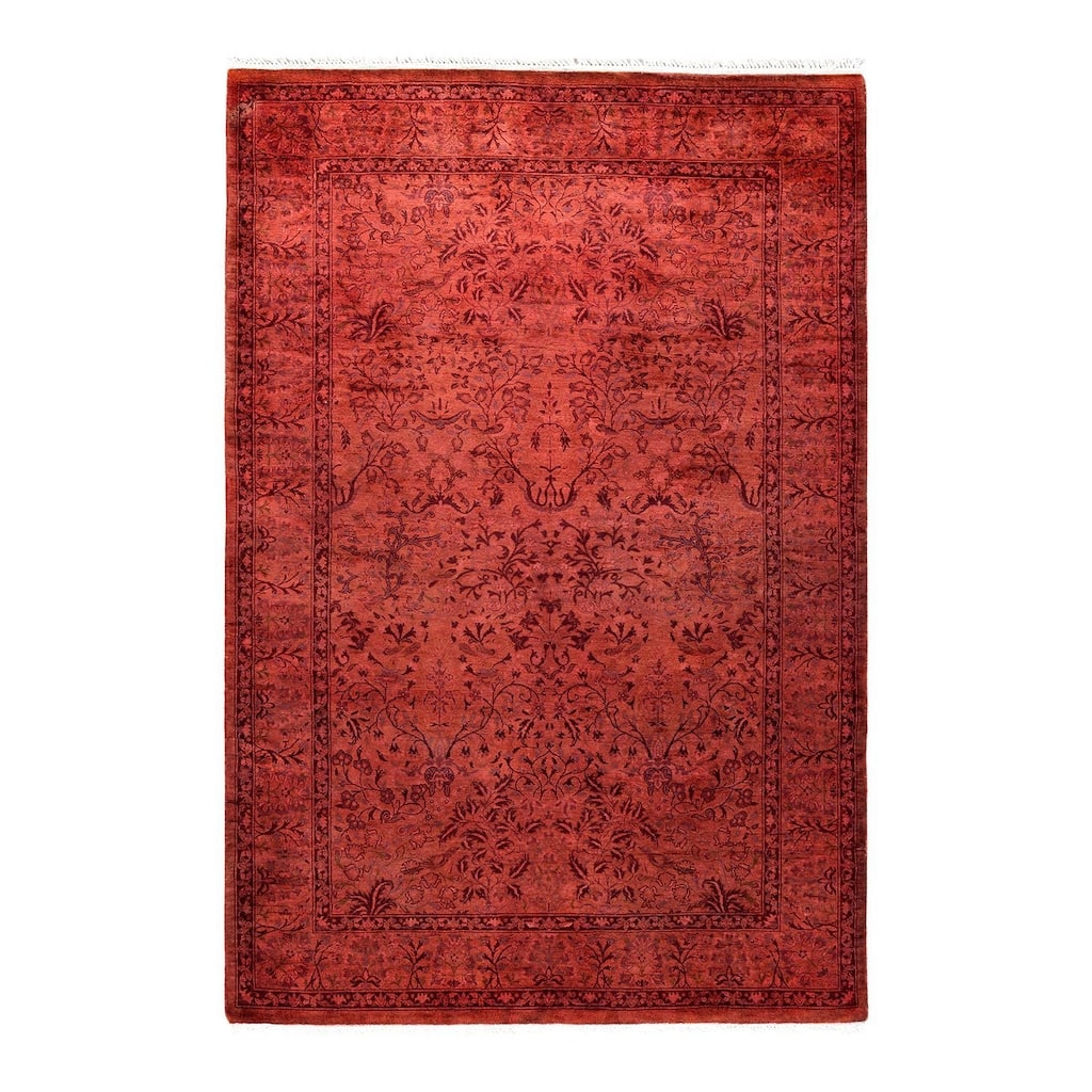 Fine Vibrance, One-of-a-Kind Handmade Area Rug - Pink, 4' 2" x 6' 2" - 4' 2" x 6' 2"