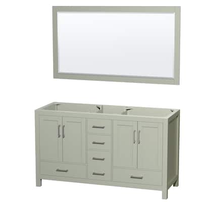 Wyndham Collection Sheffield Double Vanity Cabinet, 58-inch Mirror