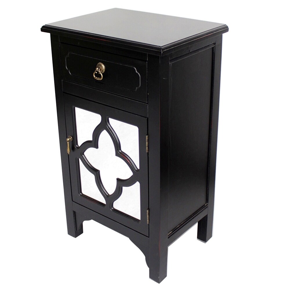 Shop 1 Drawer 1 Door Accent Cabinet W Quatrefoil Mirror Inserts