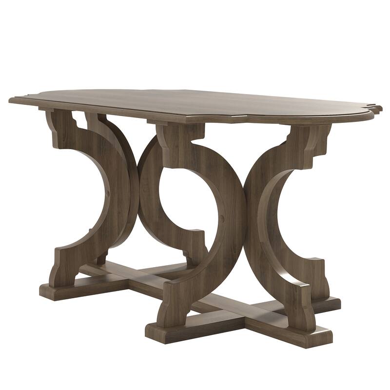 GALANO Doynton 39.4 in. Oval Solid Wood Top Coffee Table