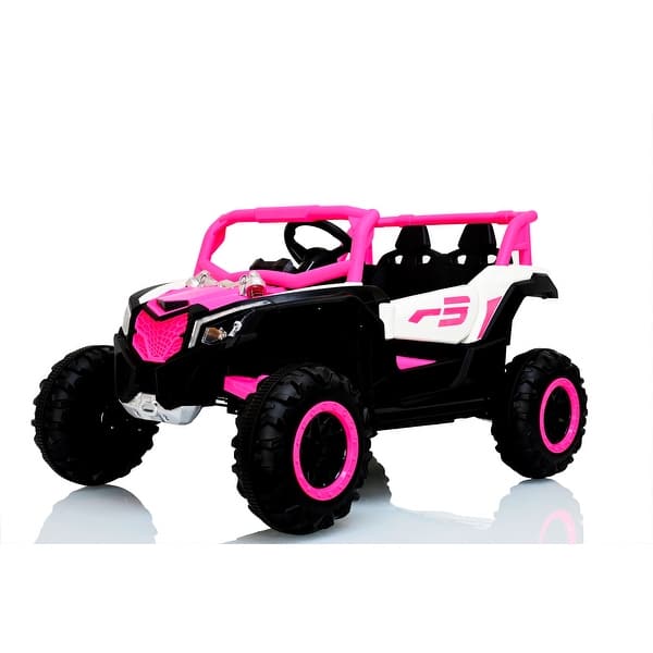slide 2 of 8, 12V Electric Ride-On Car for Kids - Remote Control Fun in White and Pink 2-4 Years - White+Pink