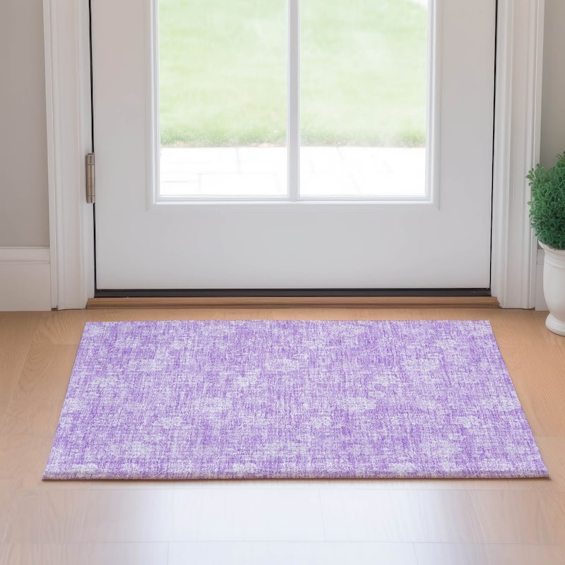 Premium Washable Super Soft Floral Garden Mayfield Rug - Lilac - 1' 8" x 2' 6" - Rectangle