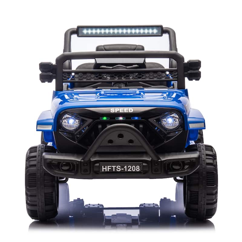 12V Kids Ride On Electric Truck Car W/Parents Control,2WD,4-wheel suspension,Adjustable volume,Microphone jack,Power display,LED