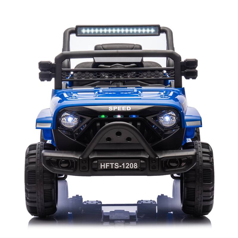 Kids' 12V Ride-On Truck with Early Education, LED Lights, and Music, Perfect Holiday Gift