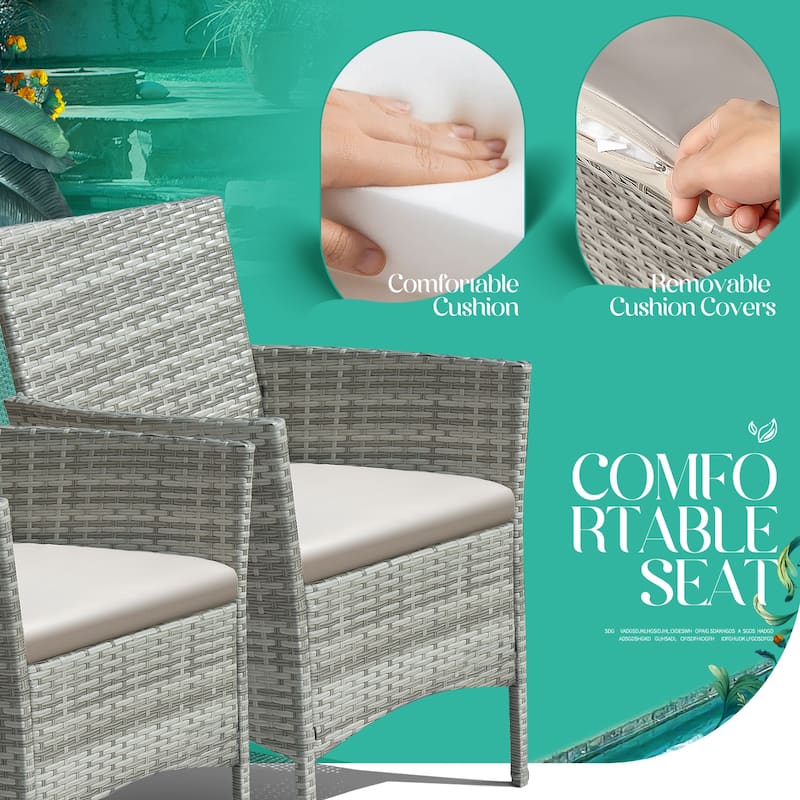 Homall PE Rattan 4-piece Outdoor Patio Set