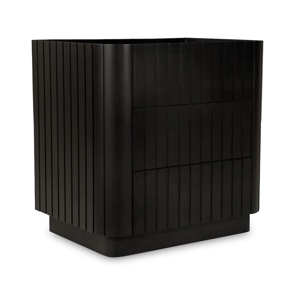 Aurelle Home Poete Solid Acacia Wood 3-Drawer Chest